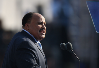 Martin Luther King III speaks at the Democratic National Convention on Aug. 28, 2008, in Denver. (John Moore/Getty Images)